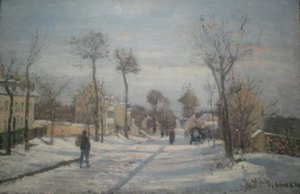 De weg van Versailles naar Louveciennes door Camille Jacob Pissarro
